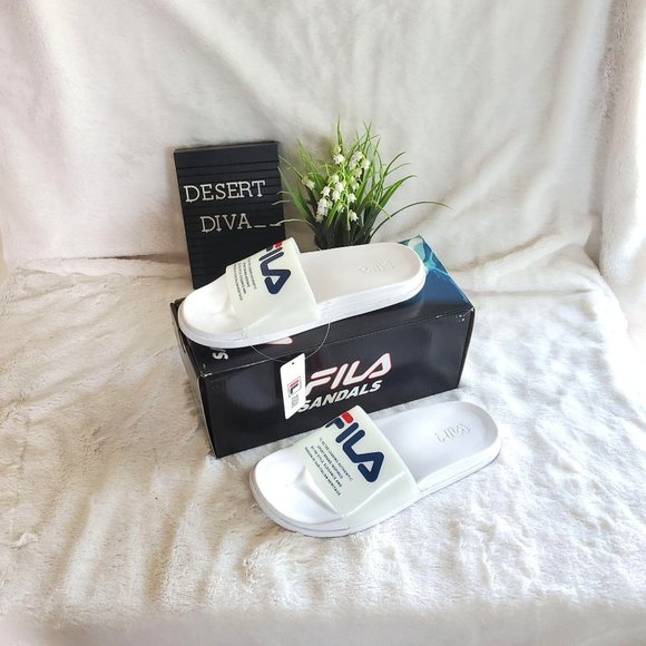 Fila Womens Shoes White 7 Drifter Luxe Slides New - Picture 5 of 5